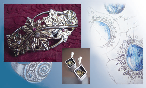 Imagen de trabajos de bisutera y platera de la autora